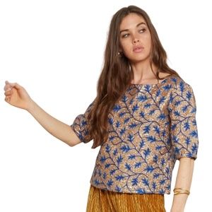 The Odells Bianca Gold Sparkle Sequin Top